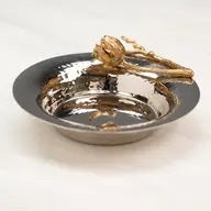 Gold Floral Hammered Bowl