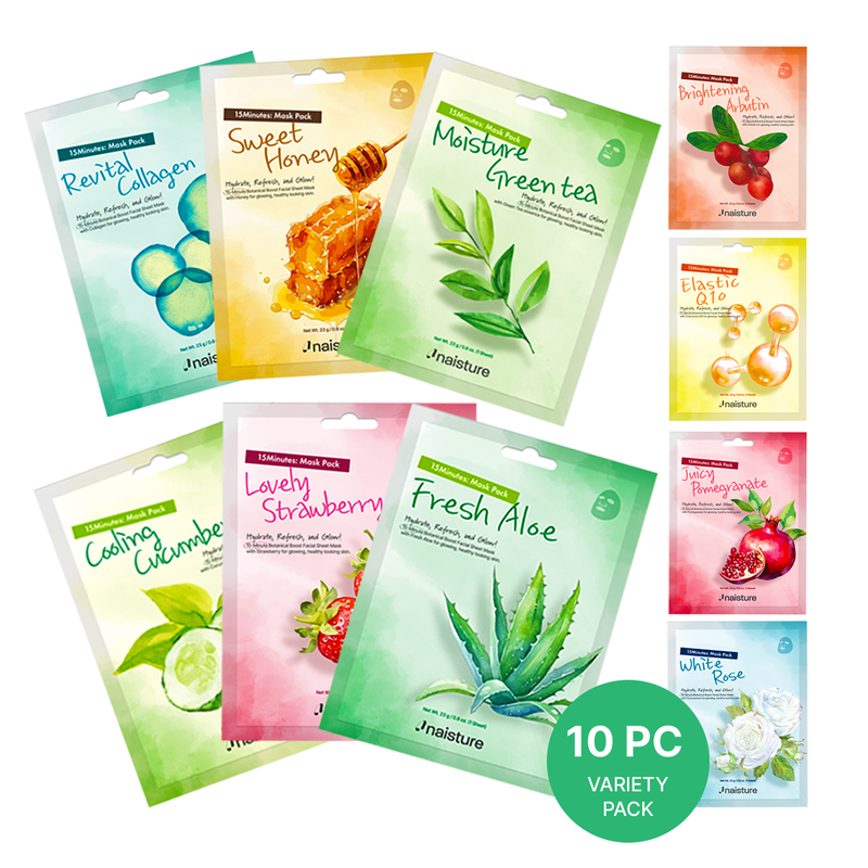 15 Minutes Mask - Assorted K-Beauty Sheet Mask Set(10pc OPP)