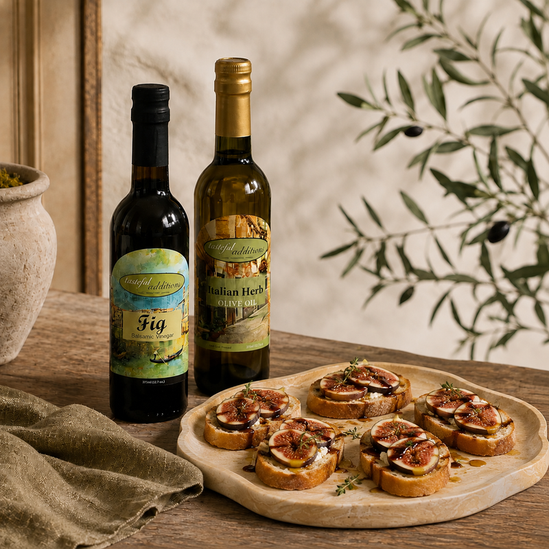 Italian Herb & Fig Balsamic & 2 Pour Spouts Set