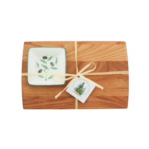 Square Appetizer Board with Square Bowl - Olive Branch